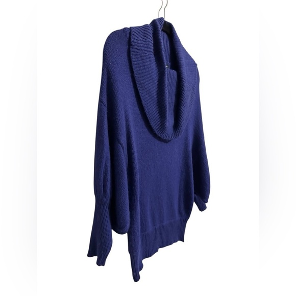 Express Angora Blend Blue Cowl Turtleneck Dolan Sleeve Sweater Small Oversized - Picture 2 of 8